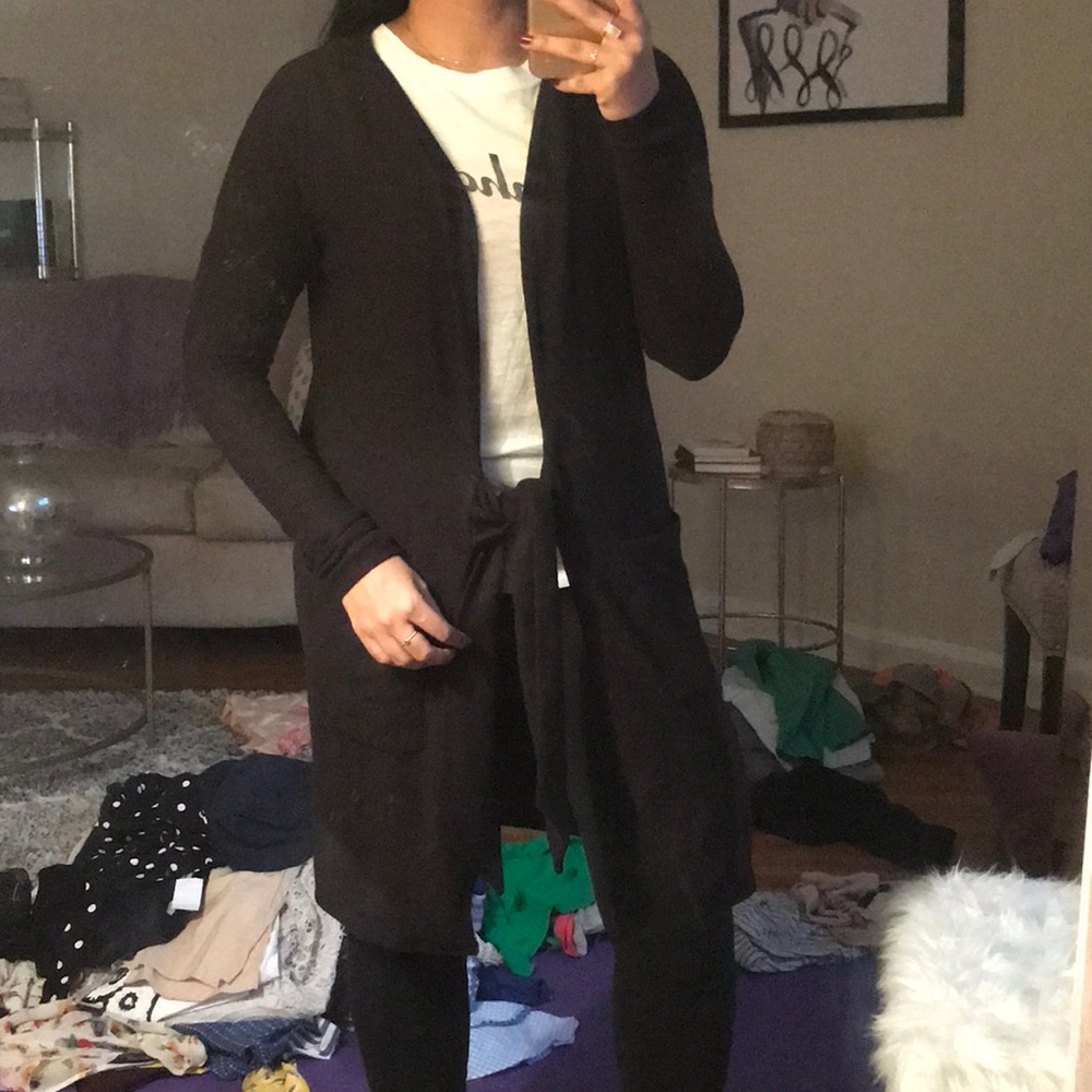 J.Crew front-tie Black cardigan